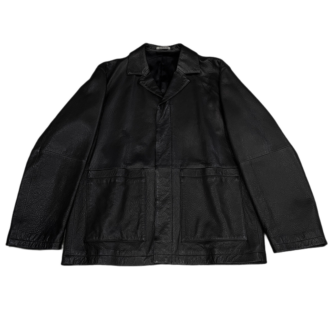 AURALEE 21AW GOAT LEATHER JACKET ゴートレザーフライフロントテーラードジャケット ブルゾン コート アウター 定価154,000円 A21AJ01GL オーラリー メンズ