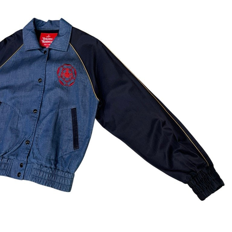 Vivienne Westwood RED LABEL 20SS コットンリネンライトオンスデニムオーブ刺繍袖切替ブルゾン ジャケット コート アウター ヴィヴィアンウエストウッド レッドレーベル レディース