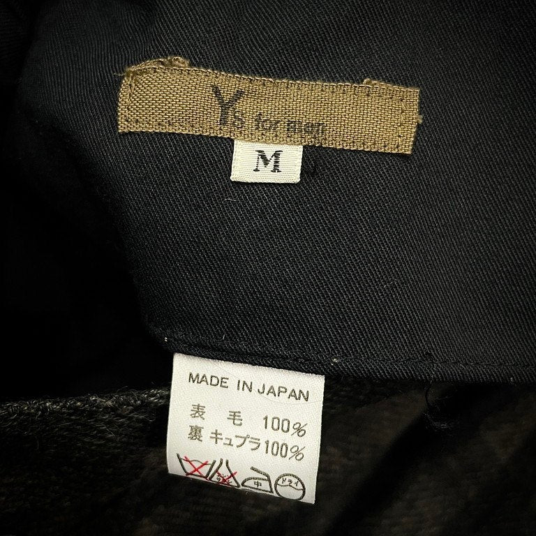 Y's for men ウールツイードブロックチェックワイドテーパードパンツ Archive 70s 80s 初期 Yohji Yamamoto Pour Homme