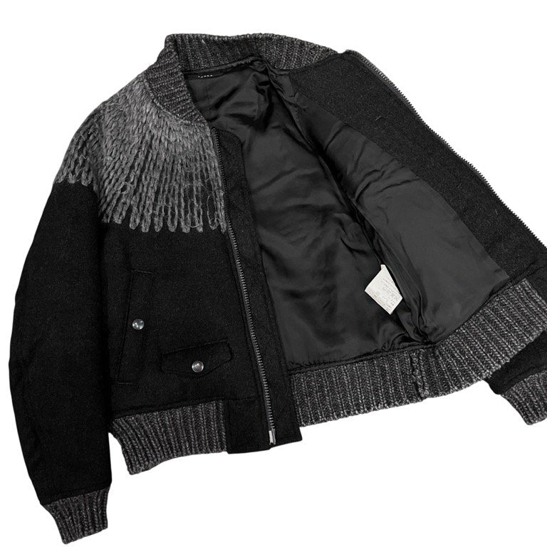 TAAKK 15AW Over Knit Embroidery Blouson ウールモッサニット刺繍ボンバージャケット ブルゾン 定価72,360円 アウター ターク メンズ レディース ユニセックス