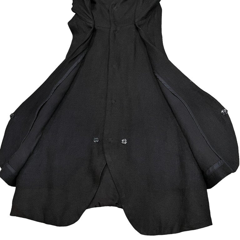 nude:masahiko maruyama リネンコットンレイヤードフーデッドロングベスト ノースリーブ ジャケット コート アウター