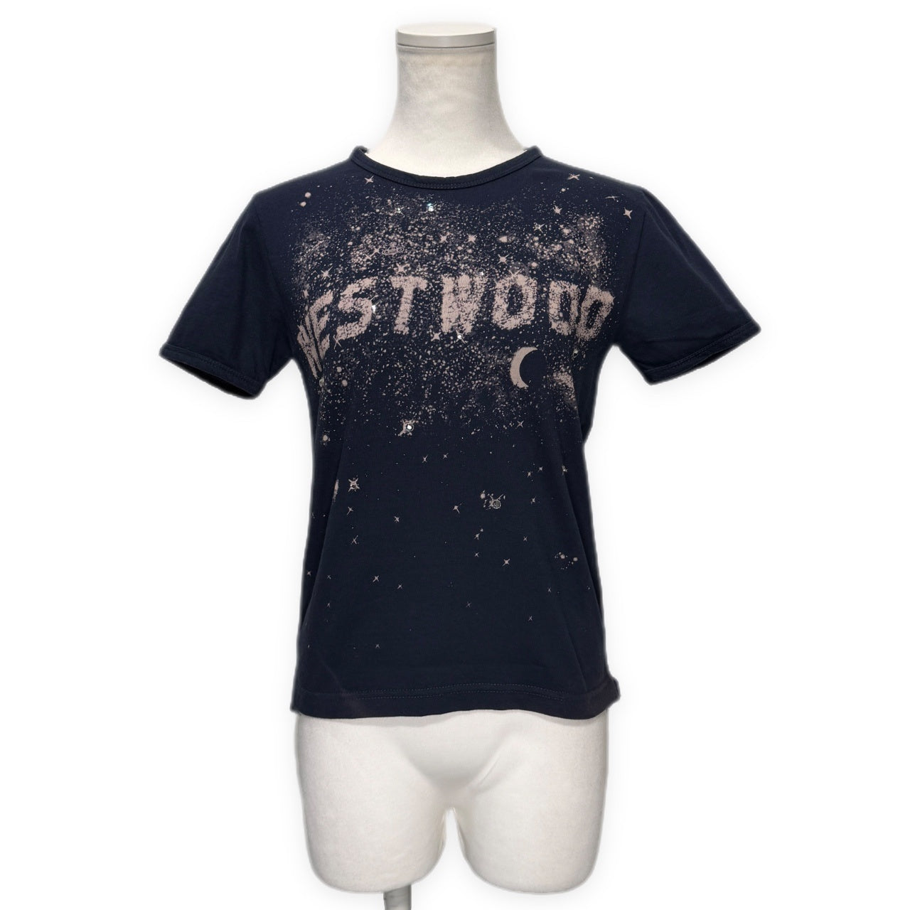 Vivienne Westwood MILKY WAY TEE ミルキーウェイTシャツ ストーン装飾銀河プリントカットソー Tee T-shirt Archive 90s GOLD LABEL KNIT WEAR ヴィヴィアンウエストウッド ゴールドレーベル レディース