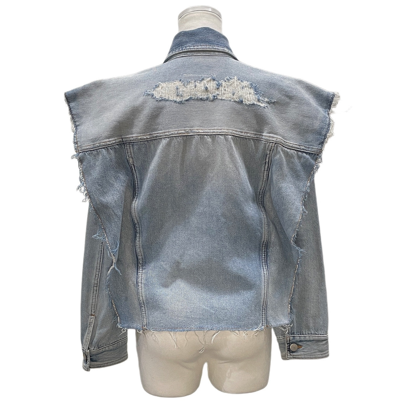MM6 Maison Margiela 17SS 袖着脱カットオフデニムジャケット ベスト ノースリーブ アウター エムエムシックス メゾンマルジェラ レディース