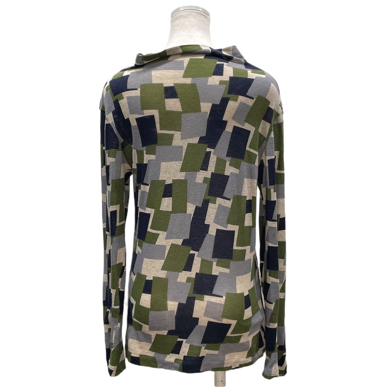 Y's コットンカシミヤパッチワーク風プリントハイネックカットソー Tシャツ ニットセーター トップス 総柄 カシミア Yohji Yamamoto Femme ワイズ ヨウジヤマモトファム レディース