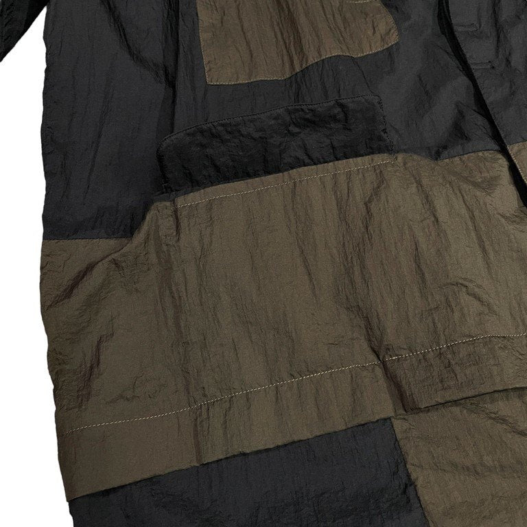 JOE CHIA 19SS ポリアミドバイカラーレイヤードロングシャツコート ジャケット ブルゾン