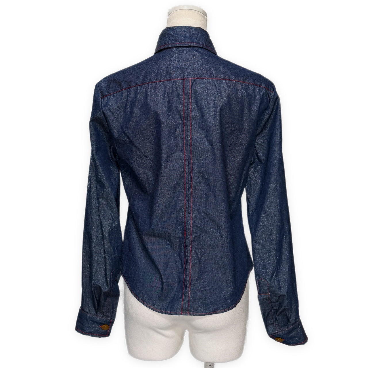 Vivienne Westwood MILAN ラメ混紡赤ステッチシャツ ブラウス トップス Archive 90s ヴィヴィアンウエストウッド レディース