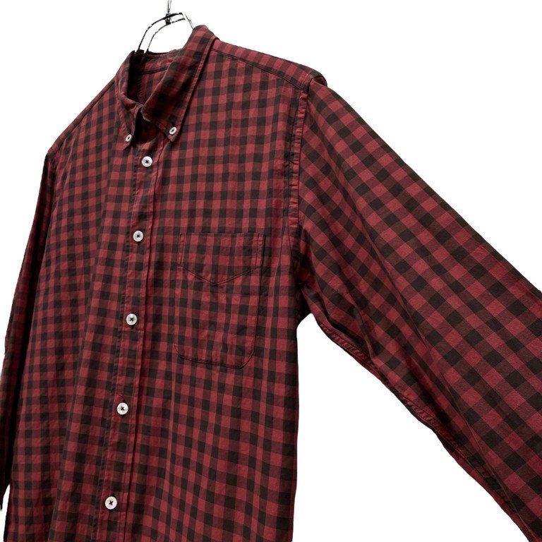 visvim ALBACORE SHIRT L/S IT RED CHECK ギンガムチェックエルボーパッチボタンダウンアルバコアシャツ ブラウス トップス ビズビム ヴィズヴィム メンズ
