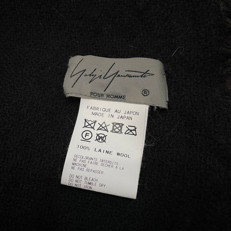Yohji Yamamto Pour Homme 17AW ウールガーゼニードルパンチトライカラー大判マフラー ストール スカーフ 小物 ヨウジヤマモトプールオム メンズ レディース ユニセックス