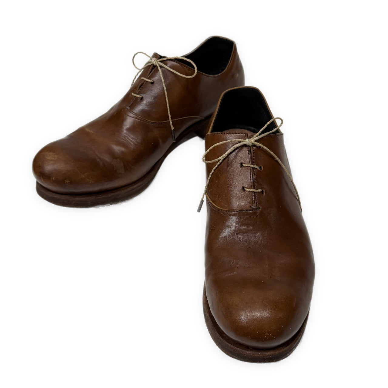 EMATYTE D20B DERBY SHOES NATURAL BROWN カーフレザーワンピースパターンダービーシューズ 短靴 一枚革 クツ 42 エマタイト メンズ
