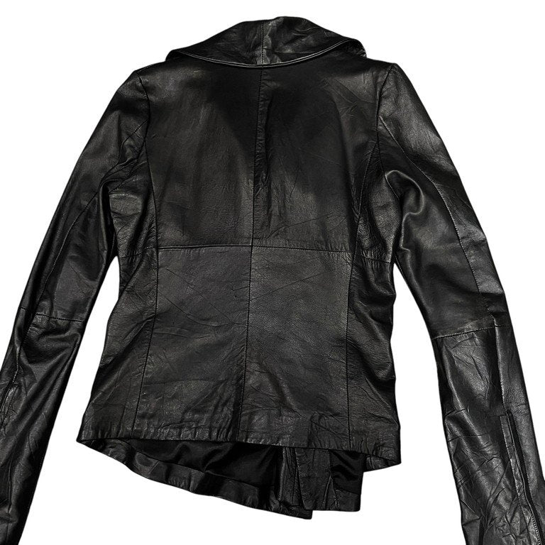 EKAM ラムレザージップアップハイネックレザージャケット シングル ライダース ブルゾン コート アウター エカム メンズ