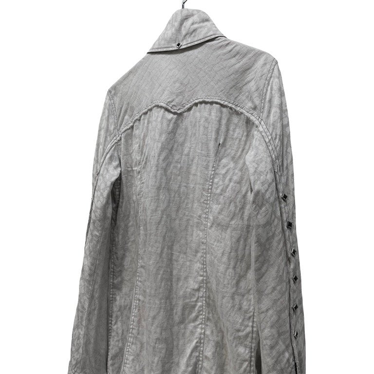 L.G.B. デタッチャブルカラーマルチボタンカットオフレオパードウエスタンシャツ ブラウス トップス 総柄 チェック ルグランブルー メンズ