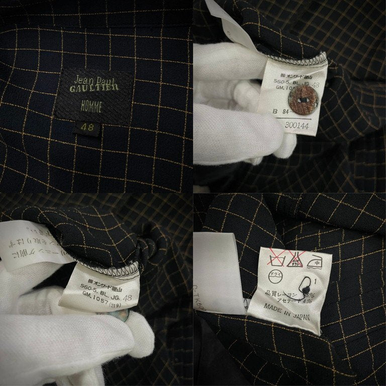 Jean Paul GAULTIER HOMME 95SS レーヨンアセテートジョーゼットフロントプリーツオープンカラーロングシャツ Archive 90s JPG ピンタック ブラウス パジャマシャツ コート ジャンポールゴルチエ オム ゴルチェ メンズ