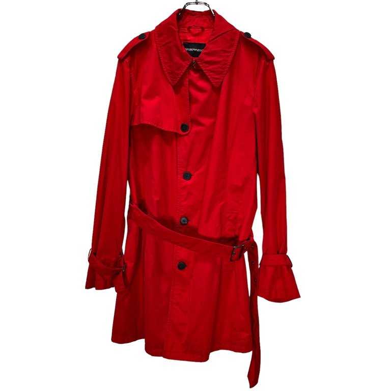 EMPORIO ARMANI コットンナイロンロクヨンクロスベルテッドトレンチコート Archive 90s 00s GIORGIO ARMANI