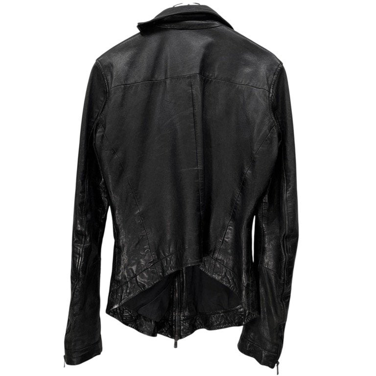 LEON LOUIS 16AW SMALL COLLAR LEATHER JACKET ハイネックラムレザージャケット ブルゾン コート アウター レオンルイス メンズ