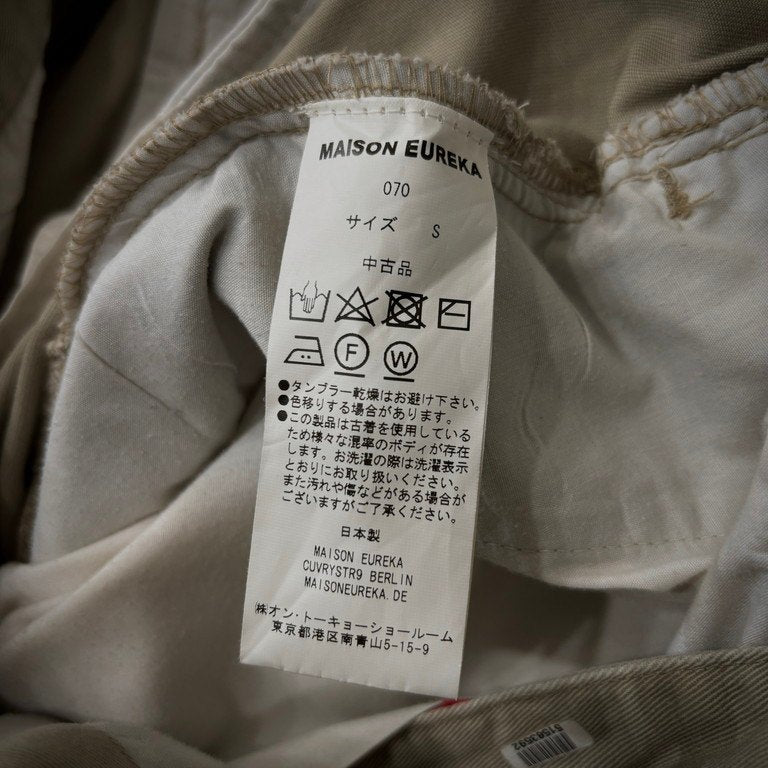 MAISON EUREKA VINTAGE REWORK CHINOS ヴィンテージチノ再構築ベルテッドラップワイドパンツ リメイク ボトムス ベルト メゾンエウレカ メンズ レディース ユニセックス