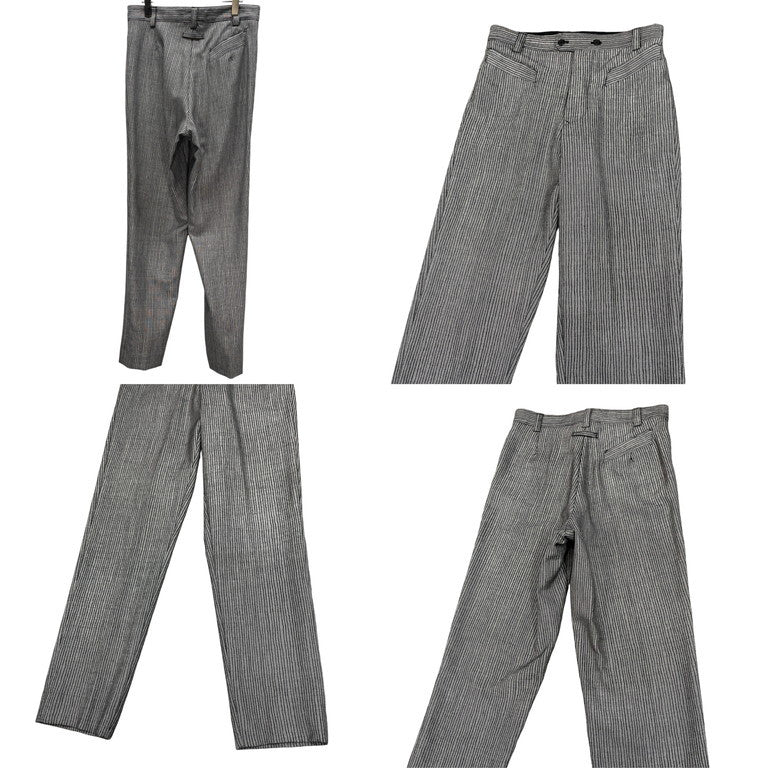 Jean Paul GAULTIER HOMME ウールストライプ星座柄裏地ロングテーラードジャケット ハイウエストパンツセットアップスーツ Archive 90s JPG ジャンポールゴルチエ ゴルチェ メンズ