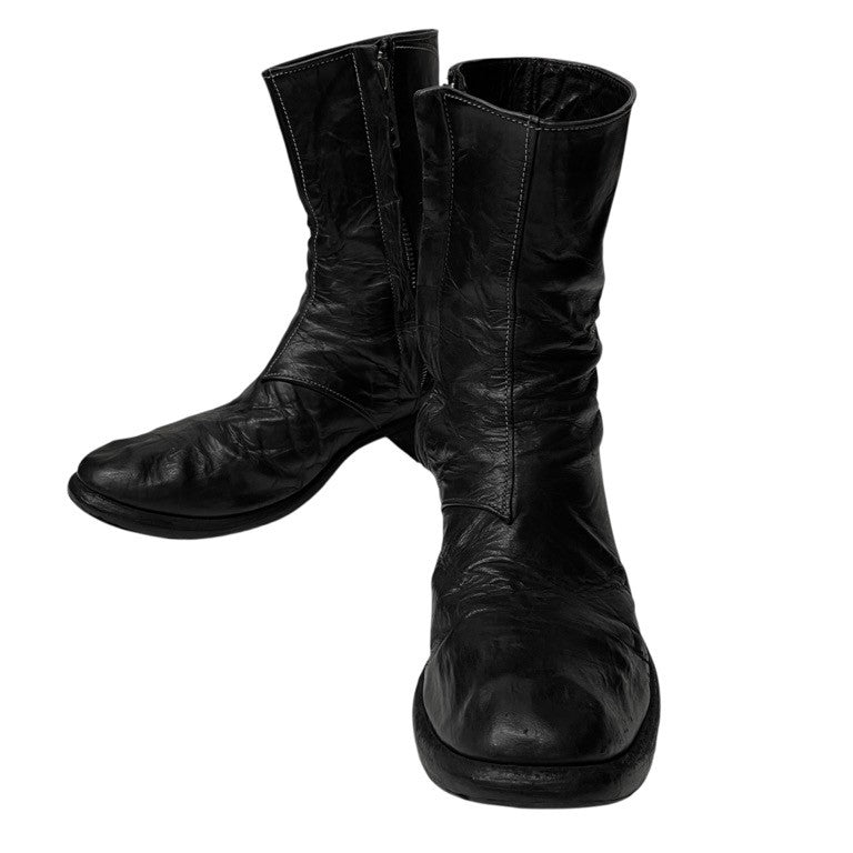 Obscur 16AW ホースレザーサイドジップロングヒールブーツ 希少 シューズ 靴 size 41 スカーステッチ 6228004 AW16-26 41 定価159,840円 オブスキュー メンズ