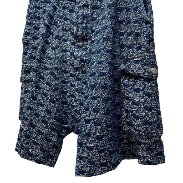 Vivienne Westwood MAN 21SS オーブ柄ジャカードデニムサルエルカーゴハーフパンツ ショート ショーツ ボトムス 総柄 ヴィヴィアンウエストウッド マン メンズ