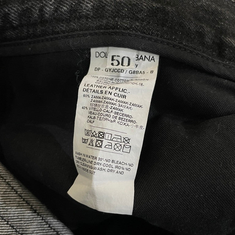 DOLCE&GABBANA DENIM REGULAR レギュラーフィットブラックデニムダメージ加工テーパードパンツ ジーンズ D&G ボトムス ドルチェアンドガッバーナ メンズ