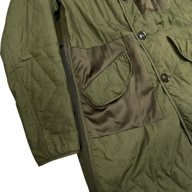 OAMC Quilted Insert Coat キルティングパッチワーク中綿ノーカラーロングコート ジャケット ブルゾン アウター 定価127,380円 Original Artifacts Made Current オーエーエムシー メンズ