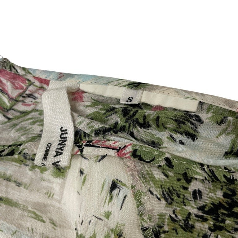 JUNYA WATANABE COMME des GARCONS 03SS 風景画プリントカットオフボンテージパラシュートスカート 拘束 ボトムス Archive 総柄 ベルト パンツ ジュンヤワタナベ コムデギャルソン レディース