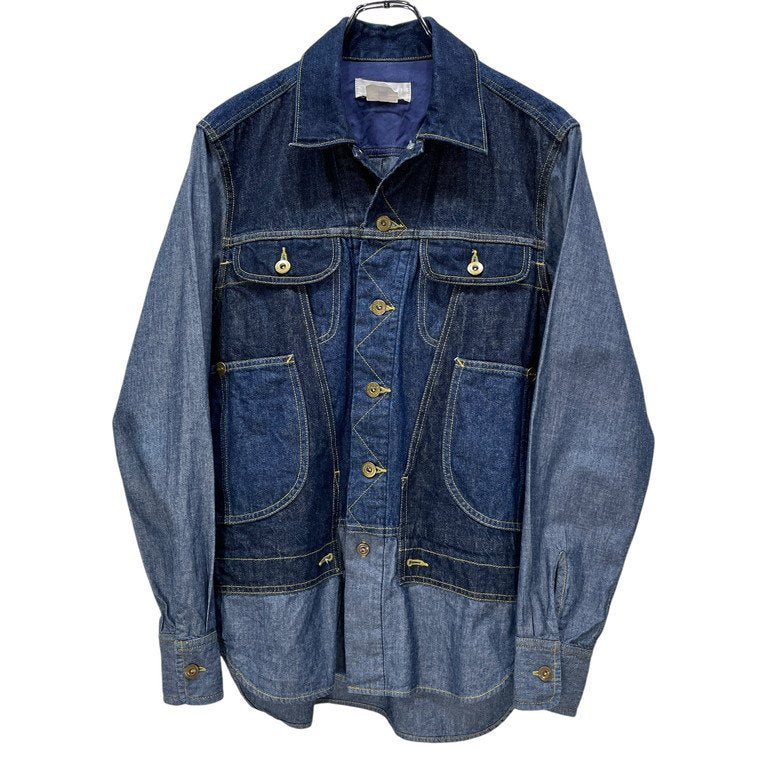 GANRYU 17SS デニムシャンブレードッキングシャツジャケット ラストコレクション 切替 ブルゾン ブラウス トップス アウター Archive ガンリュウ メンズ