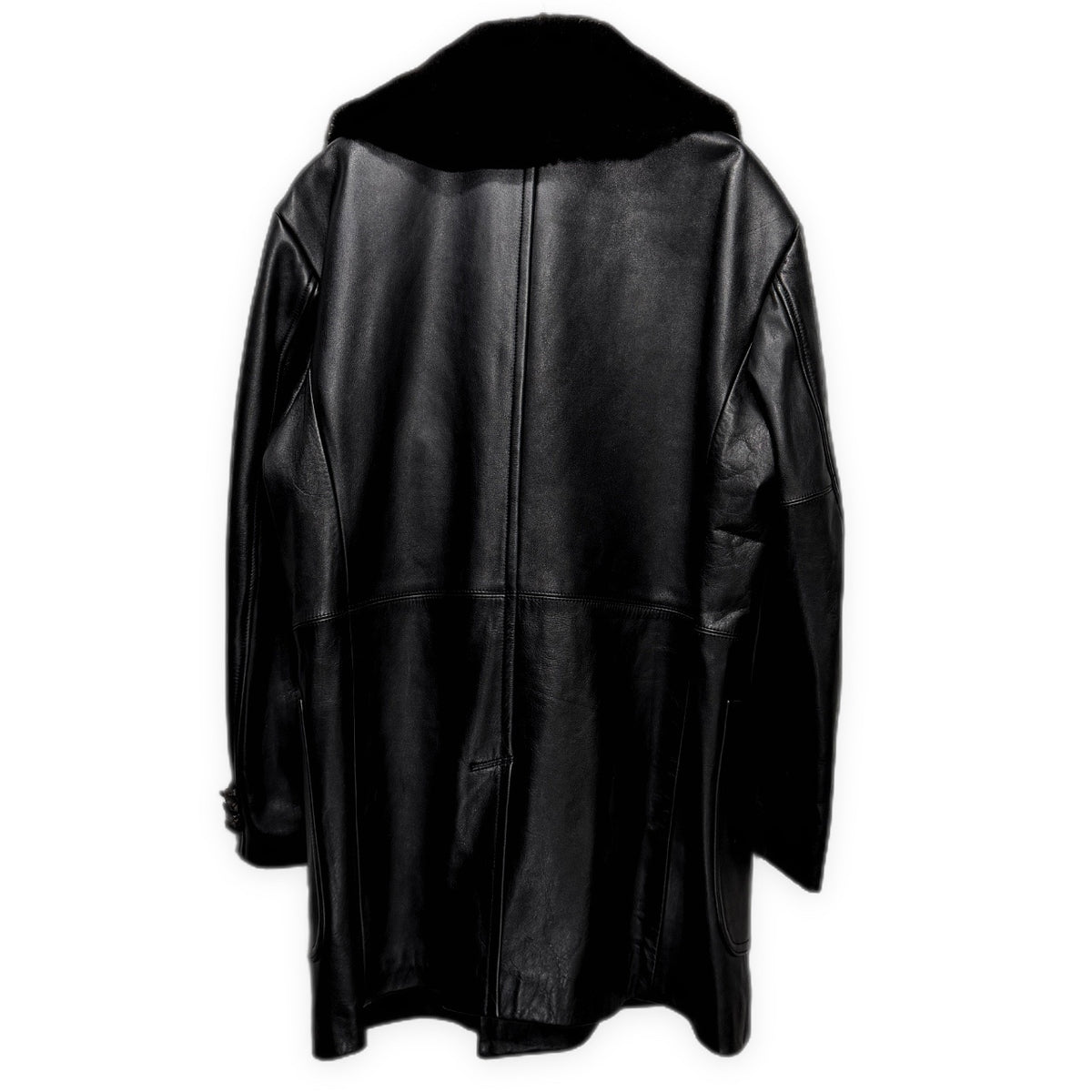 LQ Y's for men ムートンカラーカウレザーダブルブレストコート Archive 80s 90s Yohji Yamamoto Pour Homme ワイズフォーメン ヨウジヤマモトプールオム メンズ