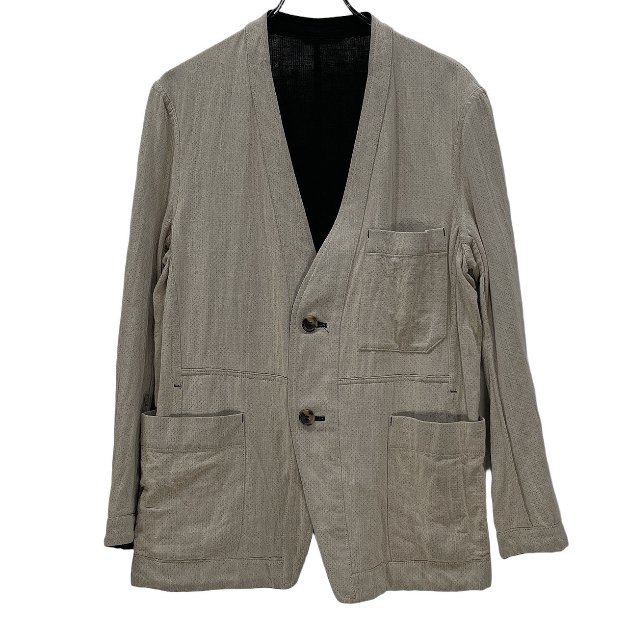 ISSEY MIYAKE MEN 20SS コットンリネンリバーシブルノーカラージャケット LOOK3 ブルゾン コート アウター イッセイミヤケ メン メンズ