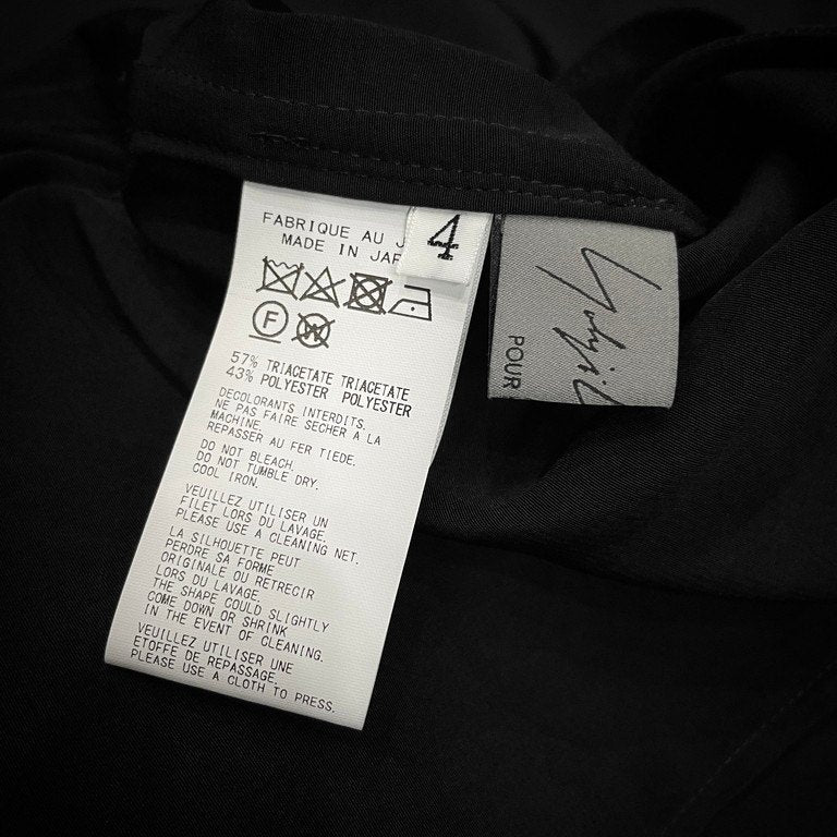 Yohji Yamamoto Pour Homme 22SS TA/TUXEDO OPEN COLLAR FRONT PLACKET BLOUSE トリアセテートポリエステルタキシードオープンカラーフロントポケットシャツ A-開襟前立て付きB 定価61,600円 ヨウジヤマモトプールオム メンズ