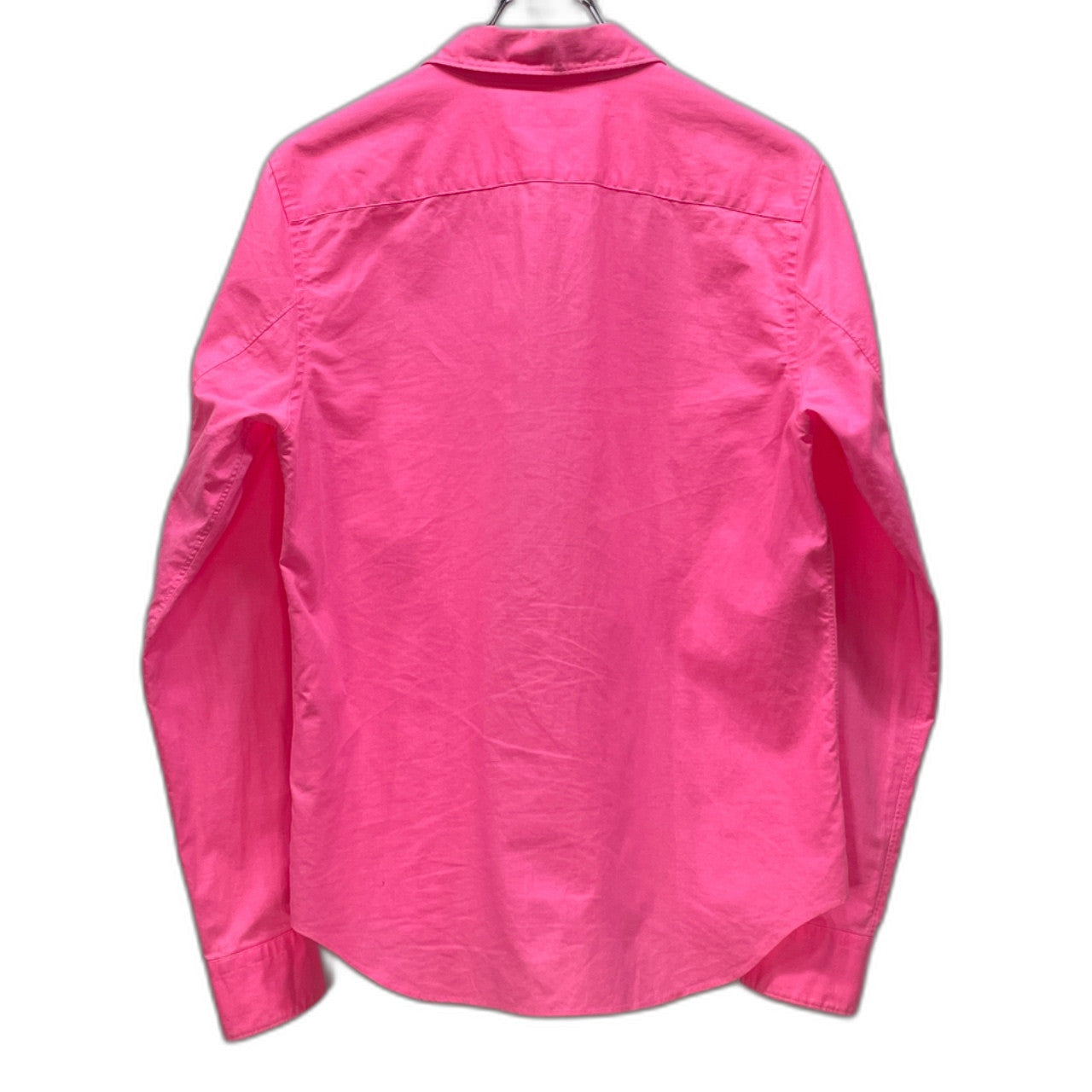 COMME des GARCONS HOMME PLUS 02SS 蛍光ピンクレギュラーカラージップアップコットンシャツ Archive トラッドの破壊 Destruction of the trad 蛍光期 ブラウス トップス コムデギャルソンオムプリュス メンズ