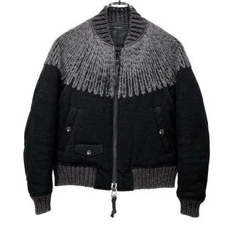 TAAKK 15AW Over Knit Embroidery Blouson ウールモッサニット刺繍ボンバージャケット ブルゾン 定価72,360円 アウター ターク メンズ レディース ユニセックス