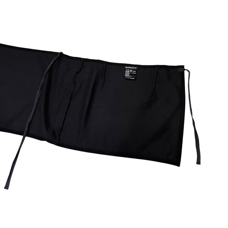 ANN DEMEULEMEESTER 00s ウールコットンツイルサイドリボンラップスカート ミニスカート タイトスカート レイヤード アンドゥムルメステール