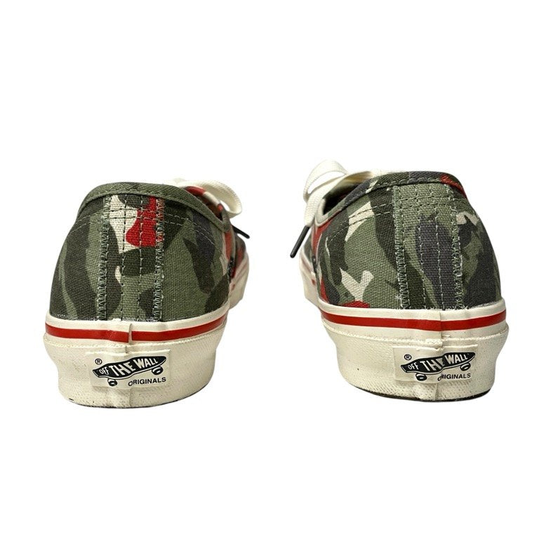 Nigel Cabourn × VANS VAULT 21AW OG AUTHENTIC LX - ARMY GREEN CAMO 迷彩柄ステッチ刺繍オーセンティック ローカットスニーカー シューズ 靴 クツ VN0A4BV99RB ナイジェルケーボン ヴァンズ バンズ ボルト メンズ