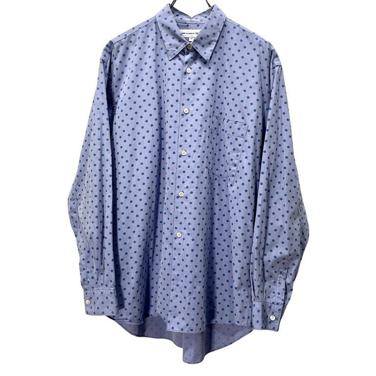 COMME des GARCONS SHIRT ポルカドットプリントレギュラーカラーオーバーサイズコットンシャツ 総柄 水玉 ブラウス Archive 90s コムデギャルソン メンズ
