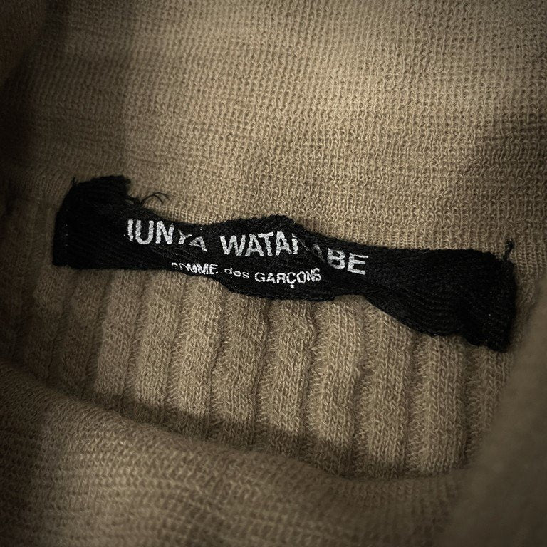 JUNYA WATANABE COMME des GARCONS 92AW First Collection インサイドアウト再構築リブ編み切替タートルネックニットセーター ハイネック Archive 90s 希少 ファーストコレクション ジュンヤワタナベ コムデギャルソン レディース
