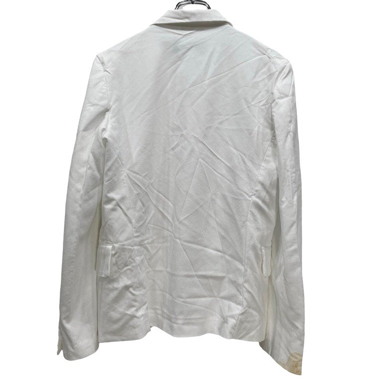 BLACK COMME des GARCONS 21SS ポリエステル皺加工ホワイトテーラードジャケット ブレザー コート アウター CdG ブラック コムデギャルソン メンズ レディース ユニセックス