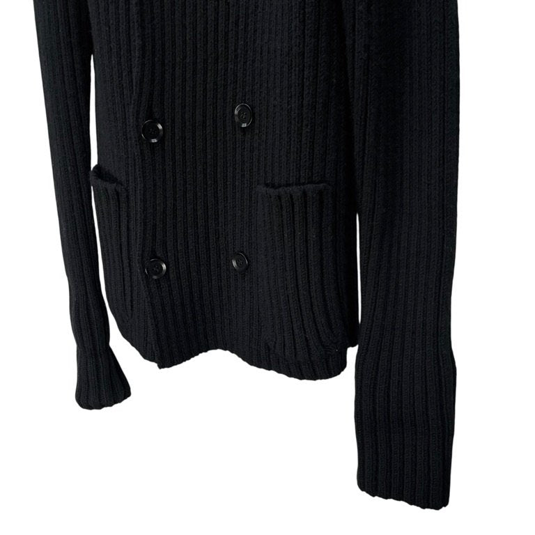 Yohji Yamamoto Pour Homme 14AW ウールハイネックレイヤードダブルブレストカミナリニットカーディガン ジャケット ブルゾン アウター Archive ヨウジヤマモトプールオム メンズ