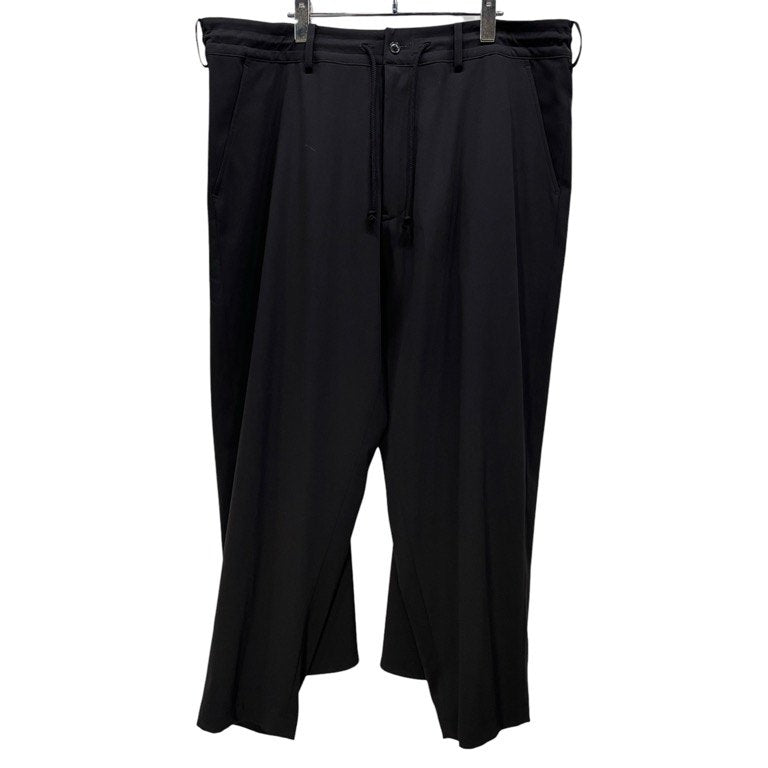 S'YTE Yohji Yamamoto ポリエステルレーヨンギャバジンフレアシームカラスパンツ 名作 Archive ドローストリング イージー ボトムス サイト ヨウジヤマモト Pour Homme プールオム メンズ レディース ユニセックス