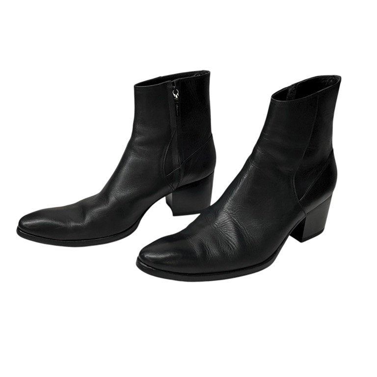 GalaabenD グレンソンキップレザーポインテッドトゥヒールブーツ サイドジップシューズ 靴 クツ 定価90,200円 ガラアーベント メンズ