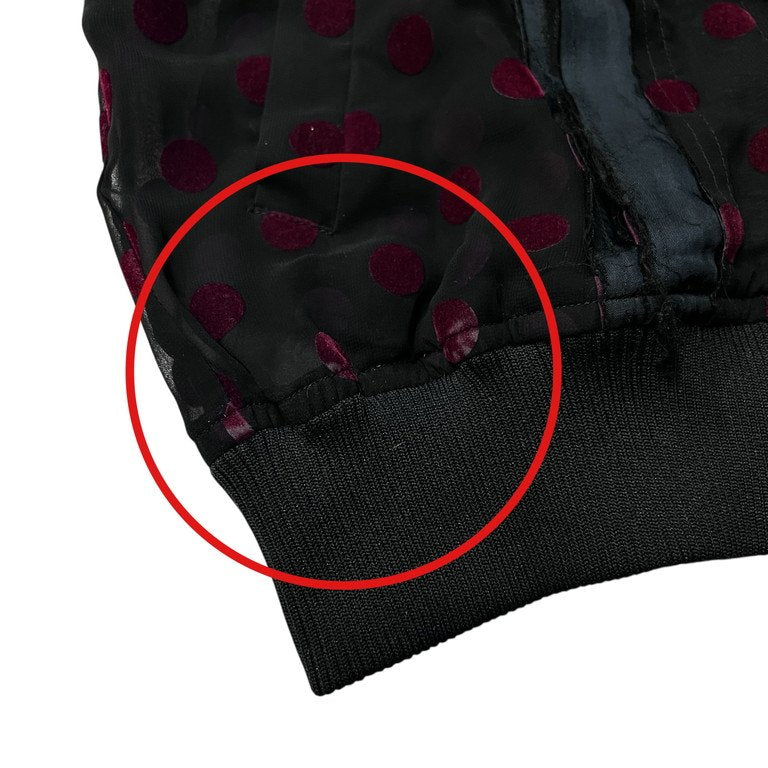 robe de chambre COMME des GARCONS シースルーフロッキードットカットスラッシュジップアップブルゾン ジャケット Archive アウター 現コムコム コムデギャルソン レディース