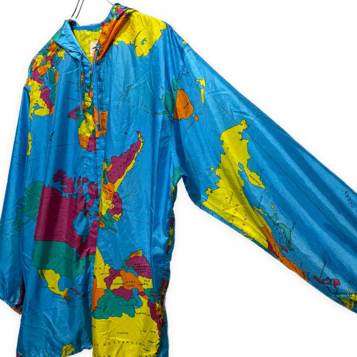 HAI SPORTING GEAR 世界地図プリントナイロンジップアップパーカー フーディ ジャケット アウター Archive 80s 90s ISSEY MIYAKE イッセイミヤケ メンズ レディース ユニセックス