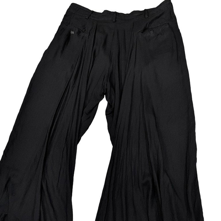 S'YTE Yohji Yamamoto テンセルビエラバックフレアシームカラスパンツ 名作 Archive ドローストリング イージー ボトムス サイト ヨウジヤマモト Pour Homme プールオム メンズ レディース ユニセックス