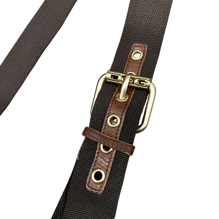 DOLCE&GABBANA リネンキャンバスレザートリミングショルダーバッグ 鞄 カバン D&G Archive ドルチェアンドガッバーナ メンズ レディース ユニセックス