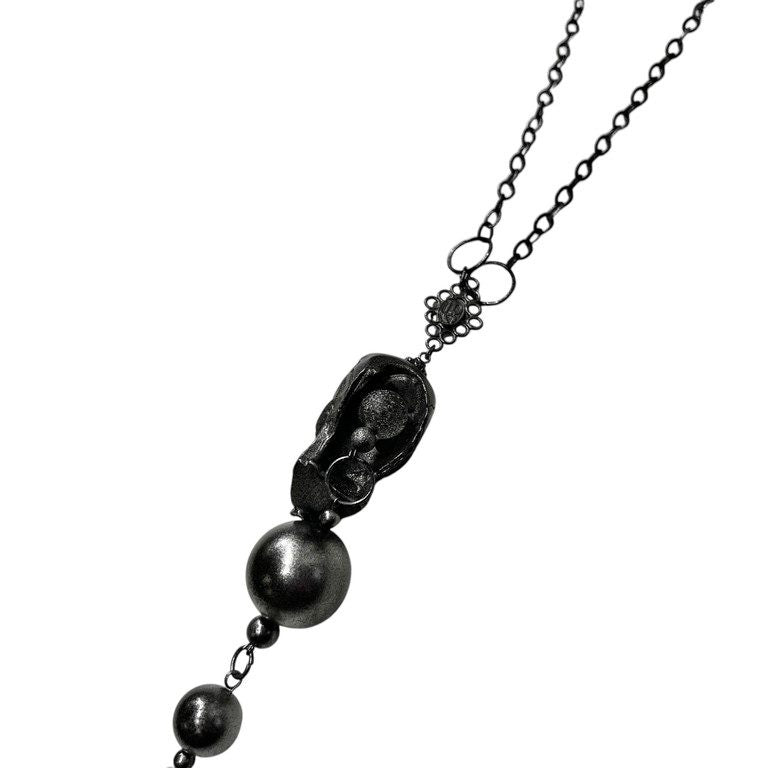 Jean Paul GAULTIER ビッグスカルアイアンボールチェーンネックレス コレクションサンプル 一点物 激レア 希少 Archive 90s 00s JPG 未使用 ペンダント アクセサリー ジャンポールゴルチエ メンズ レディース ユニセックス