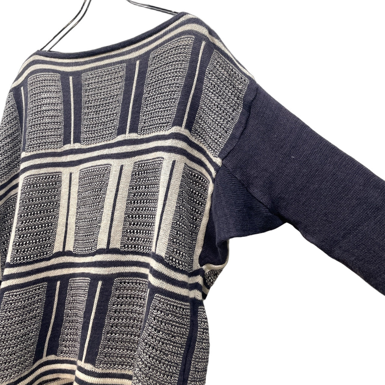 ISSEY MIYAKE MEN コットンリネン脇下マチ付スクエアシルエットニットセーター トップス Archive 80s 筆タグ 本人期 ドルマン イッセイミヤケメン メンズ