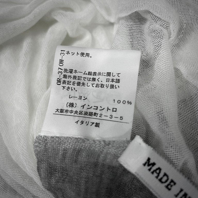 ANN DEMEULEMEESTER レーヨンガーゼダブルフェイスカットオフ大判ストール マフラー スカーフ Archive アンドゥムルメステール