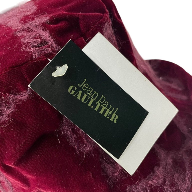 Jean Paul GAULTIER ベロア刺繍チューリップハット ベルベット 帽子 キャップ Archive 90s 未使用タグ付き JPG ジャンポールゴルチエ メンズ レディース ユニセックス