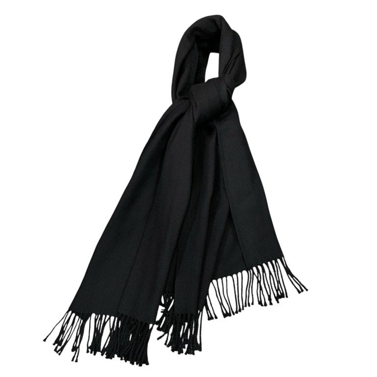 Yohji Yamamoto Femme ウールシルクフランネル大判フリンジマフラー ストール スカーフ Archive 服飾小物 ヨウジヤマモトファム レディース メンズ ユニセックス