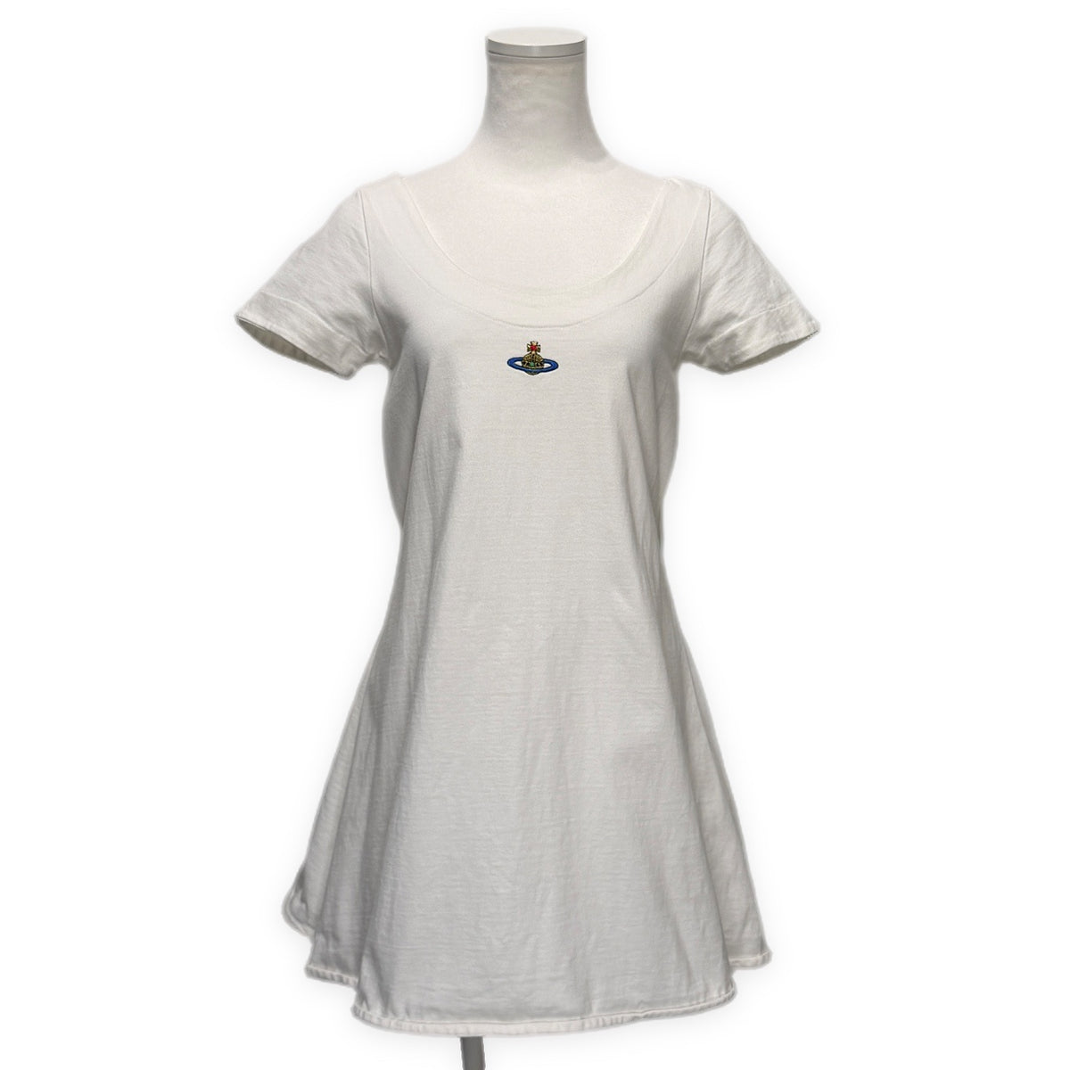 Vivienne Westwood コットンジャージーオーブ刺繍カットソーワンピース Tシャツ Tee T-shirt トップス ロゴ Archive 90s ヴィヴィアンウエストウッド レディース