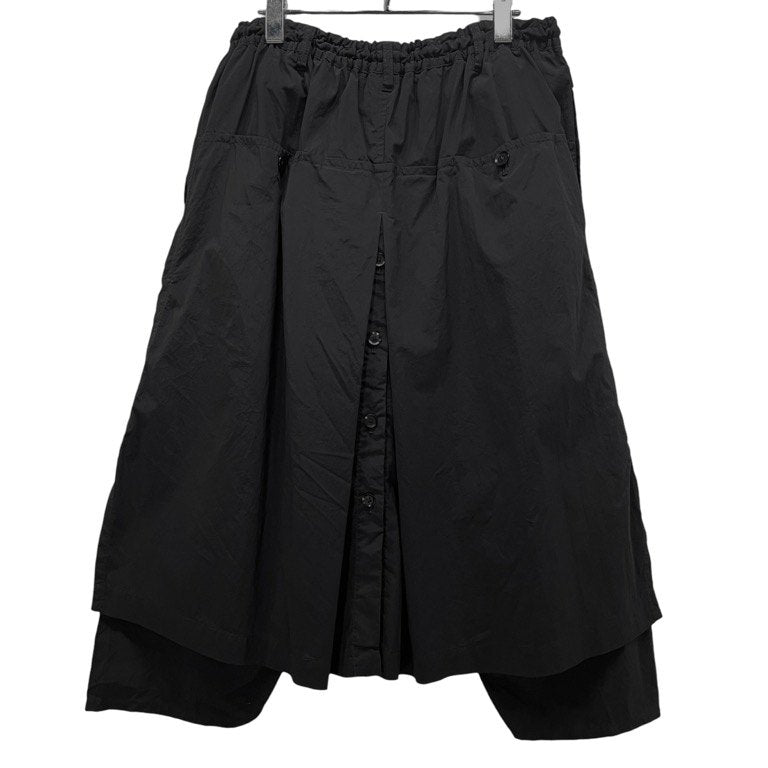 Yohji Yamamoto Pour Homme 19SS PA-製品染めPEタフタ A-ラップパンツシワ加工 ポリステルタフタ製品染め皺加工ラップパンツ クロップド ハーフ ボトムス 定価73,440円 ヨウジヤマモトプールオム メンズ